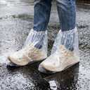 12 Pairs Waterproof Shoe Covers for Rain, Non-Slip Disposable Plastic Shoe Ponchos Boot Covers Waterproof, Clear Heavy Duty Rain Shoe Covers for Men and Women, Outdoor and Indoor