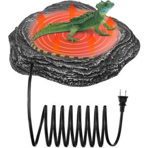Reptile Heat Rock Terrarium Tank Heating Pad Thermostatic Controlled Heated Mat Basking Platform for Bearded Dragon, Lizard, Snake, Chameleon, Turtle, Leopard Gecko