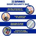 BRINKS Door Security Bar - Adjustable Brinks Door Security Bar for Travel, School, Dorm and Home - Door Jammer for Hinged Doors and Sliding Door Security Silver