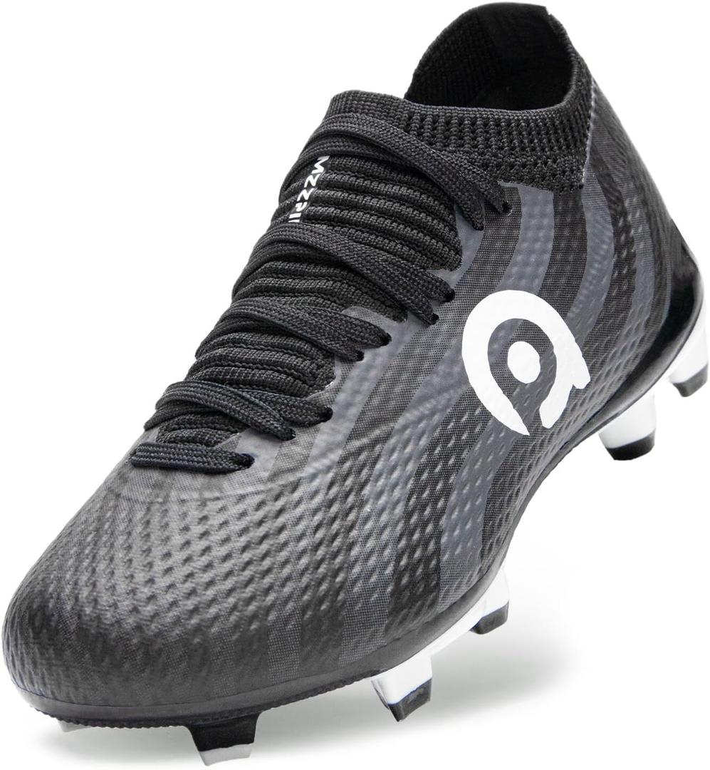 AMZZPIK Kids Soccer Cleats for Little/Big Kid Size 11C-6Y Youth Professional Cleat for Boys and Girls (Gray)