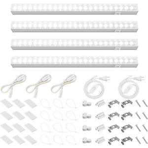 Barrina T5 Grow Lights for Indoor Plants, 5000K Full Spectrum, 1FT LED Growing Lamp, Plant Light Strip, for Seed Starting, Vegetables, Plug and Play, 4-Pack (1FT-White Cover, White)