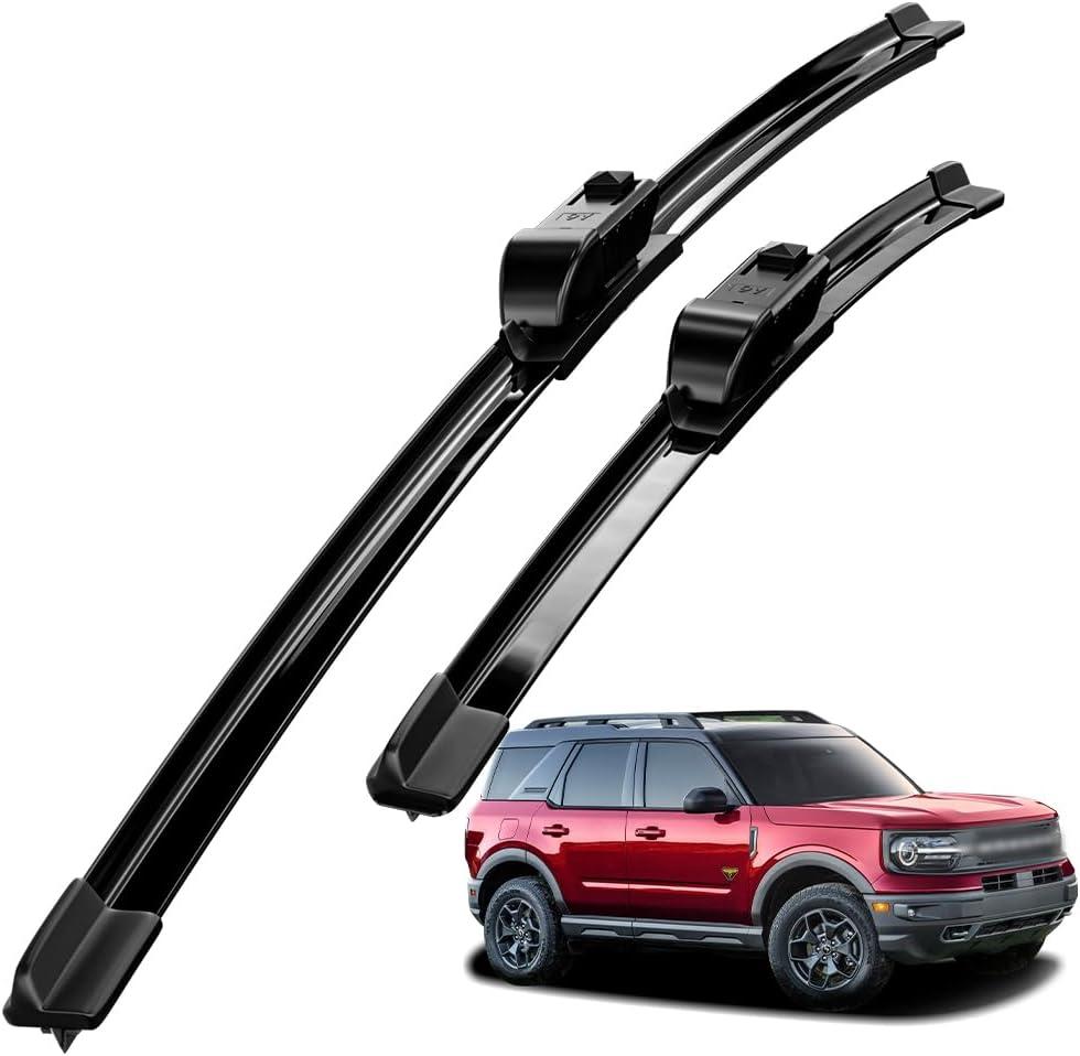 Compatible With Ford Bronco Sport 2021-2024 Wiper Blades Front Windshield Wipers Water Repellent Available in All-Seasons OEM Quality 2PCS 22"+20"