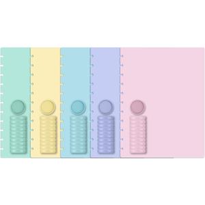 gisgfim 5 Set Discbound Notebook Cover and Disc Set 8.5 x 11.75 inch Inch Poly Cover with Disc Discbound Notebook Accessories for School Office Subject Document (Macaron Color)