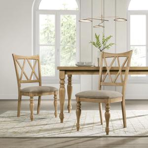 Roundhill Furniture Verta Solid Wood Cross-Back Dining Chairs, Set of 2, Light Oak Finish, 20.2 inches x 24 inches x 38.8 inches