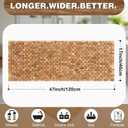 Teak Wood Bath Mat 48 x 16 Inch, Extra Long Non Slip Wooden Shower Mat for Bathroom, Teak Spa Accessory for Bathtub Area, Spa Home or Outdoor