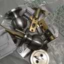 BESTTEN Keyed Same Exterior Door Knob and Single Cylinder Deadbolt Combo Set, Keyed Alike Entry Door Knobs with Lock and Keys for Entrance and Front Door, Satin Nickel