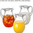 Amazing Abby - Bubbly - 2-Pack Acrylic Pitcher (72 oz), Clear Plastic Water Pitcher with Lid, Fridge Jug, BPA-Free, Shatter-Proof, Great for Iced Tea, Sangria, Lemonade, Juice, Milk, and More