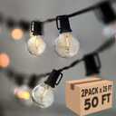 Lampat String Lights, LED 50 Lights Bulb 50Ft G40 Globe String Lights with Bulbs-UL Listd for Indoor/Outdoor Commercial Decor