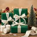 Suncalla 30 Yards Shimmery Chiffon Silk Ribbons for Xmas Tree Decoration Wedding Decor Invitations Bridal Flower Bouquets Gift Wrapping DIY Crafts(Champagne Gold)