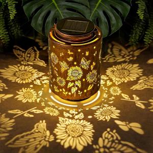 Sunflower Solar Lanterns, Christmas Birthday Gifts for Mom, Grandma, Outdoor Waterproof Hanging Garden Decor for Patio, Yard