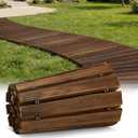 6FT Wooden Garden Pathway,Roll Out Decorative Curved Outdoor Walkway,Weather-Resistant & Non-Slip Patio Boardwalk for Garden,Backyard, Beach, Wedding Party Pathways(Brown, 6')