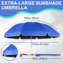 2 Pack 48.6" Ruffle Edge Chair Umbrella with Clamp, Blue | 360° Adjustable Beach Chair Umbrella, UPF50+ Sun Protection, Portable Bag