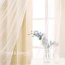 Blackout Curtains Set - Farmhouse Mix & Match Sheer Light Blocking Drapes Beige Window Treatments with Tie-Backs for Living Room, Bedroom 52 x 96 inches, Biscotti Beige, 2 Pieces