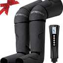 Gifts for Men, Women, Dad, Mom, Mothers Day, Fathers Day, Christmas, Birthday, Air Compression Massager with Heat for Foot, Leg, Knee, Works for Vericose Veins, Muscle Fatigue, Cramps, Swelling, Edema (Grey)