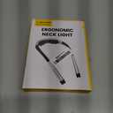 Glocusent Ergonomic Reading Light, 1600mAh Rechargeable Book Light for 100 Hrs - 3 Colors & 5 Brightness, Neck Light with Timers, Sleep Aid & Travel Lock, Perfect for Reading, Knitting & Craft