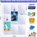 120 Pack 9 Pocket Double Side Card Sleeves Binder Sheets Holds 2160 Cards,Trading Card Binder Sleeves for 3 Ring Binder, Card Sleeve Pages fit for Baseball, Football, Business, Cards (Clear)
