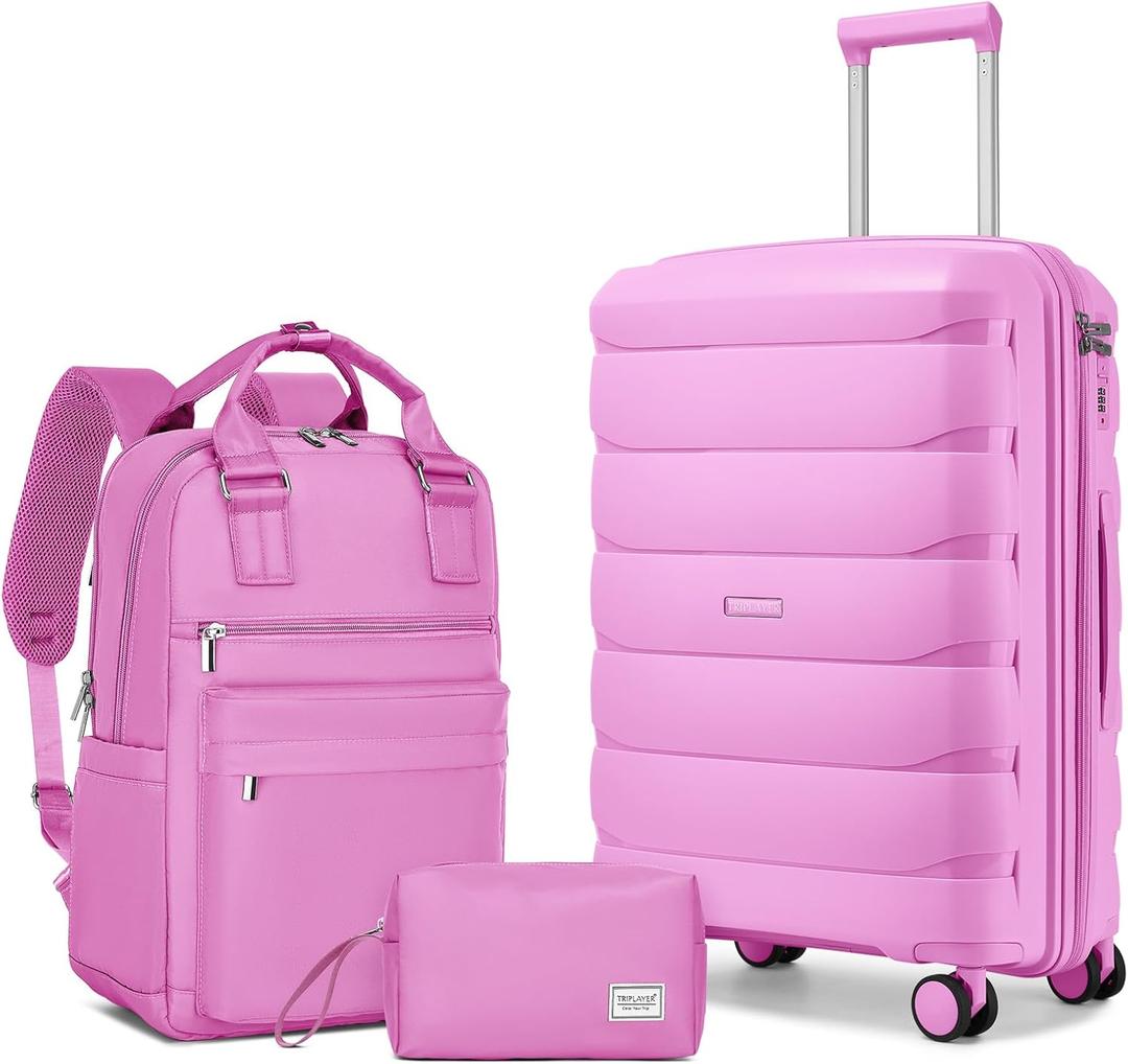22 Inch Carry On Luggage, 3-piece Luggage Set Carry-on Suitcase