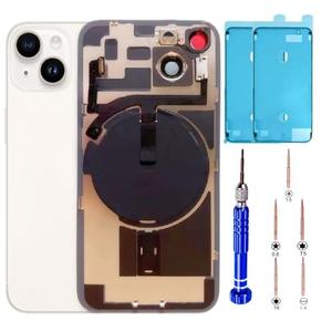 14 Back Glass Replacement Kit with Plate & Flex Cable and All Parts, Starlight, 6.1 Inch for iPhone 14 Back Cover Glass, with Repair Tools (Starlight)