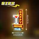 Happy Hour Neon Signs Dimmable Retro Led Happy Hour Club Neon Light for Bar Club Pub Party USB Powered Neon Light Sign Man Cave Gifts(Yellow)
