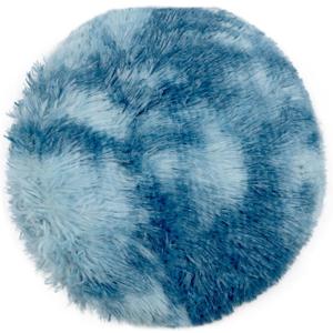 Soft Fluffy Toilet Seat Cover, Washable Absorbent Lid Cover, Adjustable Non Slip Backing for Most Bathroom Toilet Lids Tie-Dyed Dark Blue 17.7" x 19.7"