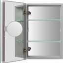 Medicine Cabinet with Mirror3X Movable Magnifier16 X 20 InchRecessed Bathroom Medicine Cabinet with Mirror2 Adjustable Shelves,Silver,170Large Soft Hinge