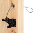 HILLMASTER 2 Pack Self Locking Gate Latch for Wooden Fence Heavy Duty,Gravity Lever Fence Door Latches with Steel Spring Cable Pull String Gate Hardware Gate Lock for Outdoor Secure Pool,Garden