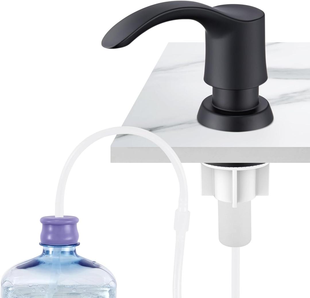 GAGALIFE Kitchen Sink Soap Dispenser - Sink Soap Dispenser Pump with 40" Silicone Extension Tube Kit (Matte Black), Say Goodbye to Frequent Refills G080-1B