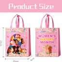 20Pcs Women's History Month Party Bags with Handles Treat Bags Reusable Non-woven Gift Bag for Womens History Month Party Decorations Supplies.