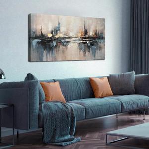 Abstract Canvas Wall Art Blue and Gray City Wall Decor for Living Room
20 x 40 Inches Home Office Decor,Modern Painting Wall Art for Bedroom,Minimalist Pictures for Living Room