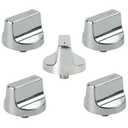 5 Pcs W10850010 Stove Knobs Replacment for Whirlpool Stove Knobs W 10850010 Replaces W11366438 W11084623 W11084624 Gas Stove Range Surface Burner Control Knobs