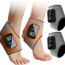 Foot Advanced Triple Method Massager, 5-Speed & 5-Temperature, 2Pcs Cordless Ankle Heating Pad for Home Comfort, Portable Foot Revive Massager (2Pcs-Gray)