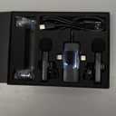 PQRQP 3 in 1 Professional Wireless Lavalier Microphone for iPhone, Android, Camera, Wireless Microphones, Mini Microphone, Crystal Clear Sound Quality for Recording, Live Streaming, Microphone Clips (Elegant Black)