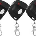 Kingdder 3 Pcs 8 Dip Switch 310mhz Garage Door Remote Compatible with Linear Delta 3 (DT DTA DTD DTC DNT00002A) Gate Opener Remote with Keychain (Black,White Button)