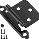 50 Pack Self Closing Kitchen Flush Cabinets Hinge Matte Black 2-1/8" Brushed Nickel Cabinet Door Hinges Cupboard Variable Flush Cabinet Hinge Face Mount