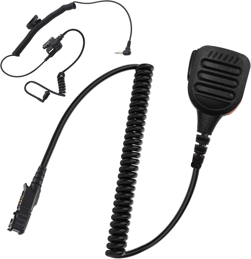 Waterproof Radio Speaker Mic Walkie Talkie Shoulder Handheld Microphone with PTT for XPR3000 XPR3000e XPR3300 XPR3300e XPR3500 XPR3500e Black (XPR-01)