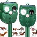 2 Pack 2025 Solar Ultrasonic Repellent Outdoor Cat Squirrel Rabbit Deer Repellent Devices Skunk Repellent for Yard with Motion Detection Animal Deterrent Light for Racoon Rodent Dog Mole