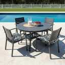 LVTXIII Set of 4 Outdoor Chair Cushions for Patio Furniture, Water Repellent Patio Chair Cushions 17"x16" with Ties, U-Shaped Dining Chair Pads for Garden Kitchen Use, Flower Black