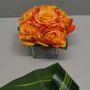 Fule Artificial Velvet Rose Flower Centerpiece Arrangement in vase for Home Wedding Decoration (Orange)