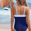 Aleumdr One Piece Swimsuit Women Athletic Bathing Suits Color Block Womens Swimsuits Swimwear (XXL)