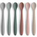 6-Piece Silicone Baby Feeding Spoons, First Stage Infant Spoons, Soft-Tip Easy on Gums I Baby Training Spoon | Infant Utensils Feeding Supplies, Dishwasher & Boil-proof