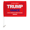 Trump Vance 2024 Flag for Car Red Bandera para Carros Window Clip Pole Mount Kit Rally Shooting 2024 Poster Auto Decor MAGA Sign Outdoor Decorations Republican Gift Made in USA