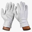 White Cotton Wrist Length Slip-On Gloves