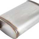 Universal 409 Stainless Performance Exhaust Muffler, 2.5 in Offset Muffler, 2.5 in 2.5 out, straight through (5 * 8 * 14 * 20 in)