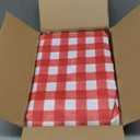 HolidayIdeas Fitted Checkered Picnic Tablecloths for 6 Foot Tables - 72 x 30 Inch - 2 Pack Rectangle Buffalo Plaid Table Cover for Parties, Outdoor Decor, Trade Show (Red and White)