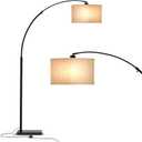 Brightech Logan Arc Floor Lamp, Bright Standing Lamp for Living Rooms, Offices & Bedrooms, Modern Living Room Dcor, Tall Hanging Floor Lamp for Reading and More  Black (Classic Black)