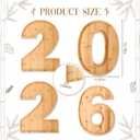 Rtteri 4 Pcs Large 2026 Charcuterie Numbers Fillable Board Graduation Decorations 15.75"x11.81" Wood Serving Food Trays Platters for Class of 2026 Grad Party Centerpieces Table Decor