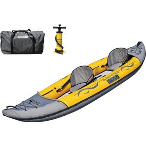 Advanced Elements - Island Voyage 2 Inflatable Kayak - Recreational Convertible Kayak - for 1 or 2 Person - 11 ft - Yellow