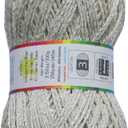 2 x Silver Sparkly Chainette Yarn,3.5oz/98g 158yds Yarn for Crocheting and Knitting (49 Ecru, 1 Pack), (Mix Colors)
