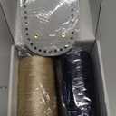 SHENJILL Tote Bag Crochet Kit for Beginners Two Color Crochet Kit with Step-by-Step Videos and Written Instruction Fan-Shaped Bag Crocheting Kit for Adults Easy Crocheting Yarn (White Blue)