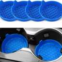SINGARO Car Cup Holder Coaster, Silicone Cup Holder Insert, Universal Non-Slip Cup Holders, Car Accessories Interior for Women and Man 4 Pack Blue